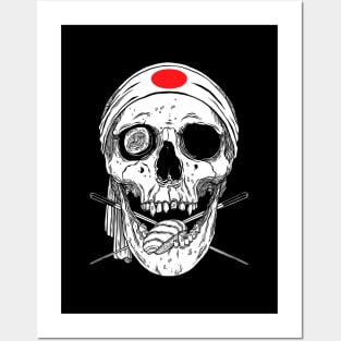 Kawaii Japanese Anime Skeleton Sushi Halloween Posters and Art